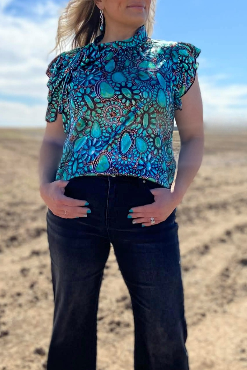 Turquoise Wild Charm Top