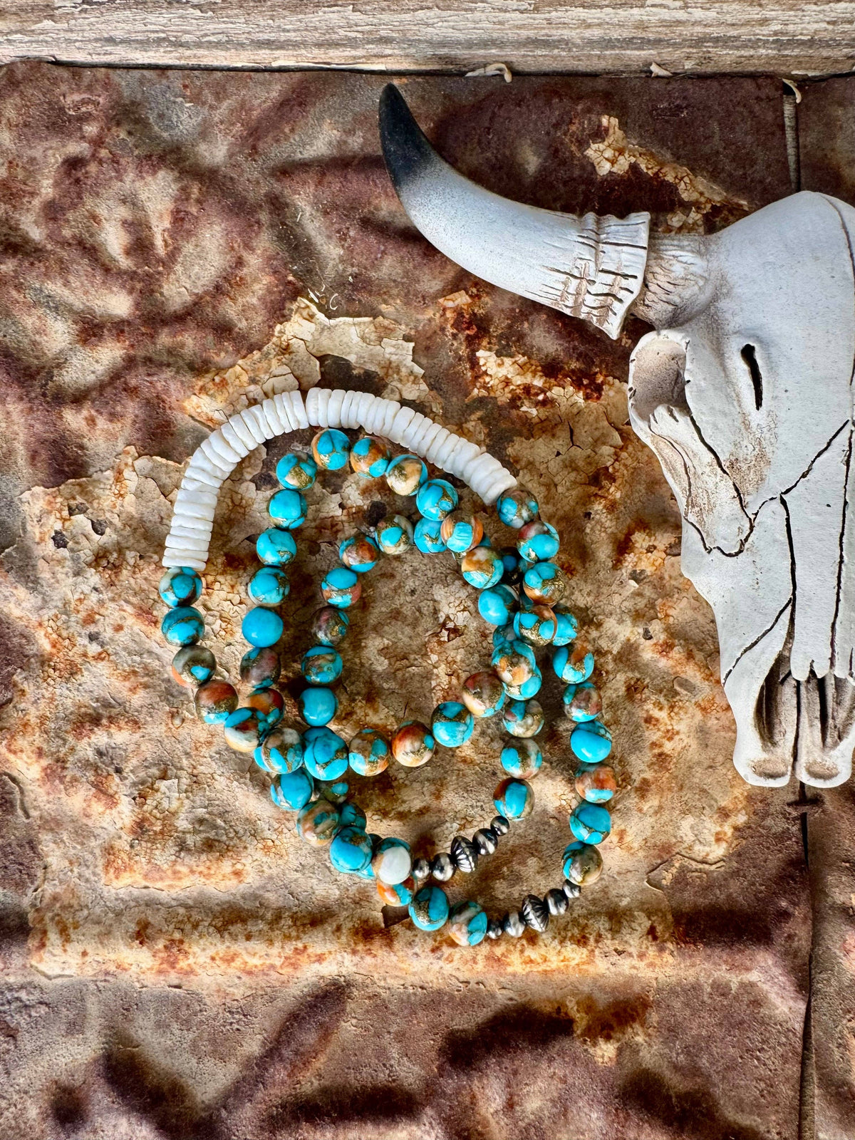 Genuine Turquoise Bracelet/Spiny Oyster Bracelet/Western