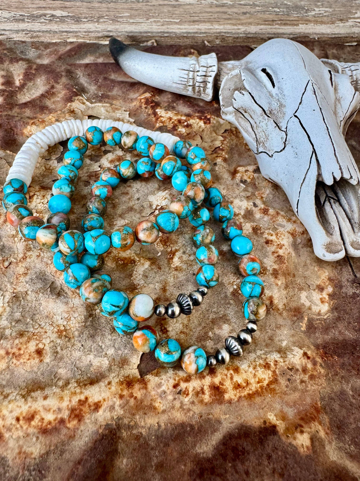 Genuine Turquoise Bracelet/Spiny Oyster Bracelet/Western