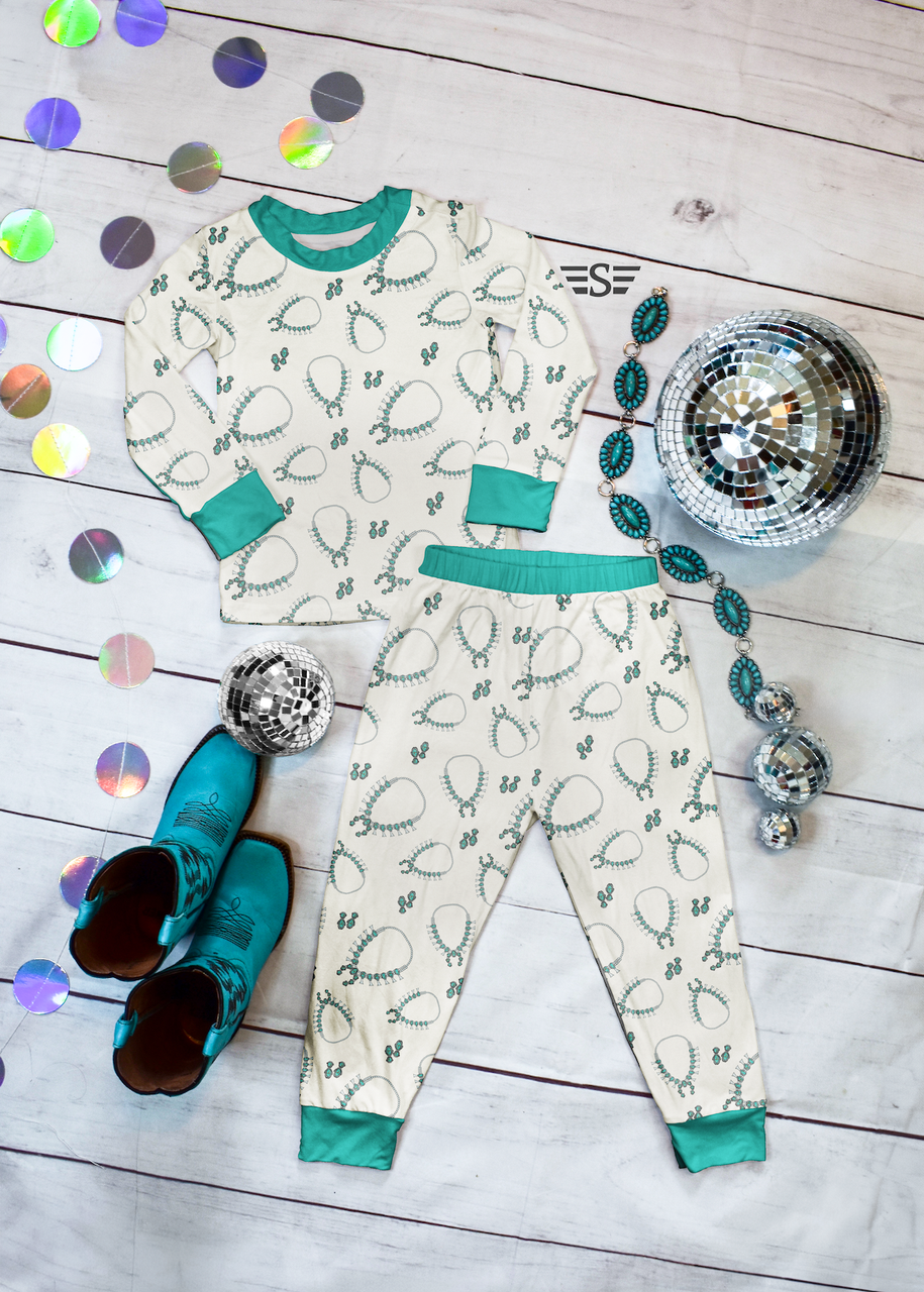 Drippin in Turquoise 2 Piece Bamboo Jammies