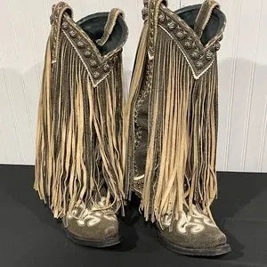 Double D Ranch Fringed Embellished Boots